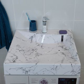 Раковина над стиральной машиной Stella Polar Турин 60см белый мрамор SP-00000856